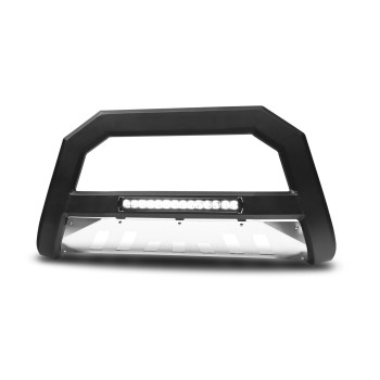 Armordillo 2007 Chevy Silverado 1500 AR Series Bull Bar W/LED - Matte Black W/Aluminum Skid Plate