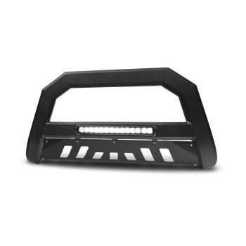 Armordillo 1988-1998 GMC C/K 1500 AR Series Bull Bar W/LED - Matte Black W/Aluminum Skid Plate