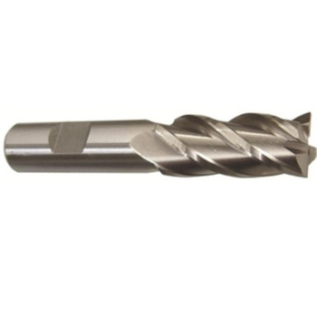 10.00mm HSS 4 Flute Single End End Mill, Qualtech, DWC10MM-4FSE