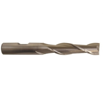 5/8" X 1/2" HSS 2 Flute Single End End Mill, Qualtech, DWCT322