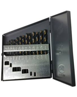 1/16"-1/2"x64ths 29 Piece Black & Gold Drill Bit Set, 3/8" Shank over 3/8", KFD29JX3/8-SET