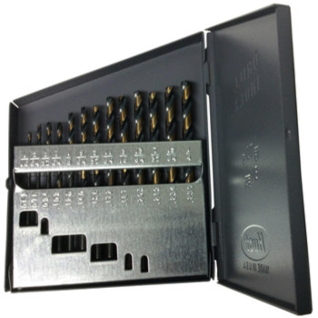 1/16"-1/2"x64ths 29 Piece Black & Gold Drill Bit Set, 3/8" Shank over 3/8", KFD29JX3/8-SET