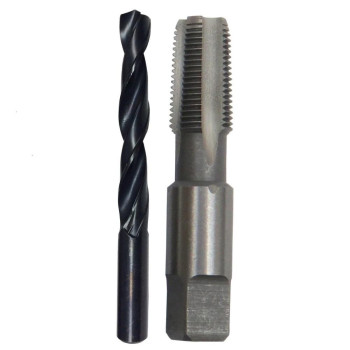 1/8" Carbon Steel NPT Tap and "R" HSS Drill Bit in plastic pouch