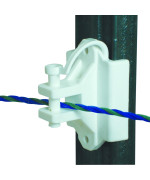 Field Guardian T Post/Wood - Pinlock Insulator - Polywire/Wire - White - 25/Pk