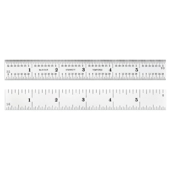 604R-6 6" Spring-Tempered Steel Rules With Inch Graduations, Graduations At 8Ths, 16Ths, Quick-Reading 32Nds, And 64Ths