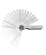 66T Inch Reading Thickness Gauge, Tapered Leaves, .0015-.025" Thickness, Includes 26 Leaves Ranging From .0015 To .025" Thickness