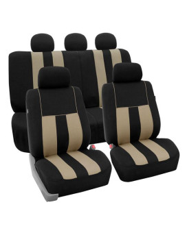 Striking Striped Seat Covers - Beige