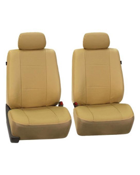 Deluxe Leatherette Bucket Seat Covers- Beige