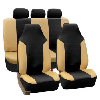 Royal Leather Car Seat Covers - Beigeblack