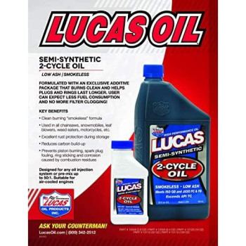 Lucas Oil 10115 Semi-Synthetic 2-Cycle Oil - 1 Gallon Jug