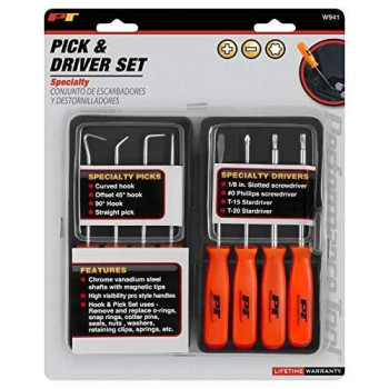 Performance Tool W941 8-Piece Specialty Pick/Driver Set