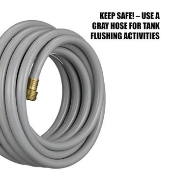 Valterra Flushing Hose for RVs, Campers, Trailers - 1/2" x 25, Gray