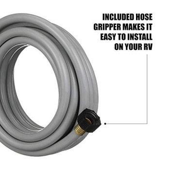 Valterra Flushing Hose for RVs, Campers, Trailers - 1/2" x 25, Gray