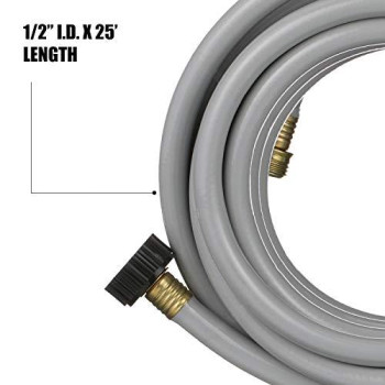 Valterra Flushing Hose for RVs, Campers, Trailers - 1/2" x 25, Gray