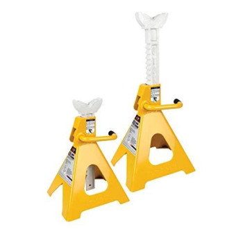 Performance Tool W41023 Ratchet Style Jack Stand Set for Lifting Vehicles During Maintenance, Yellow, 6-Ton