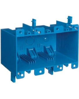 Carlon B355R Switch/Outlet Box, Old Work, 3 Gang, 5.72-Inch Length by 2.79-Inch Width by 3.69-Inch Depth, Blue, 1-Pack