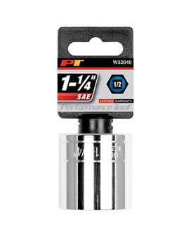 Performance Tool W32040 1/2 Drive 6-Point Socket, 1-1/4