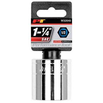 Performance Tool W32040 1/2 Drive 6-Point Socket, 1-1/4