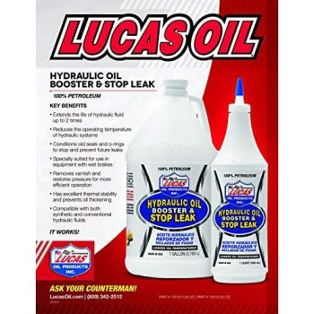 LUCAS 10018 Hydraulic Oil Booster with Stop Leak, 1 Gallon, Brown