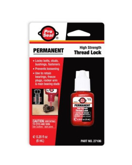 Pro-Seal Permanent Threadlocker, 6mL Bottle, Red (27106)