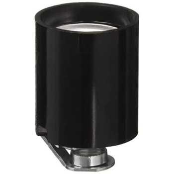 Leviton 3352-8 1-Circuit 1-Piece Keyless Lamp Holder, 660 W, Incandescent, Medium, Pack of 1, Black