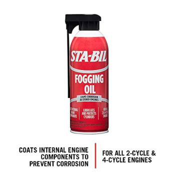 STA-BIL (22001) Fogging Oil - Stops Corrosion In Stored Engines - Lubricates And Protects Cylinders - Coats Internal Engine Components - For All 2 and 4 Cycle Engines, 12 oz.