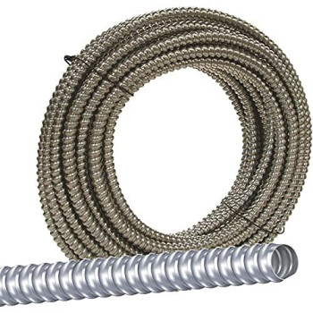 Jensen Distributing 55082122 AL Flex Fo5000050M Type Rwa Reduced Wall Flexible Conduit, 1/2 in X 50 Ft, Aluminum