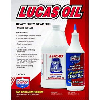 Lucas Oil LUC10046 SAE 80W-90 Heavy Duty Gear Oil - 1 Gallon , White