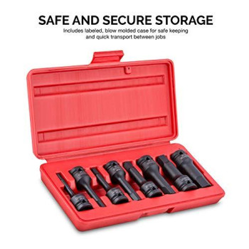 NEIKO 01137B 1/2" Drive Allen Bit Socket Set | 8 Piece | SAE | 1/4" to 3/4" | 3