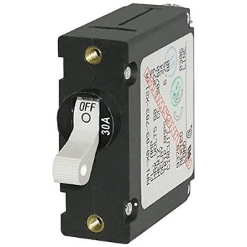 Blue Sea Systems A-Series White Toggle Circuit Breaker - Single Pole, 30A