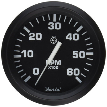 Faria 32804 Tachometer - 6000 RPM, Euro, Black