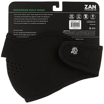 ZANheadgear Unisex-Adult Neoprene Thermal Half Mask-Black, 1 Count (Pack of 1)