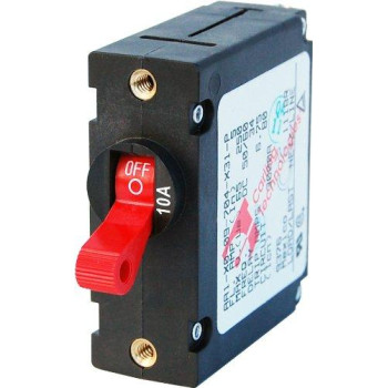 Blue Sea Systems 7205 A-Series Red Toggle Circuit Breaker - Single Pole 10A