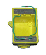 Marinco 6083CR Marine FD Box for 15, 20, 30, and 50-Amp Receptacles, and 7420CR and 7788CR Covers (Two 3/4" Knockout Holes, Yellow)