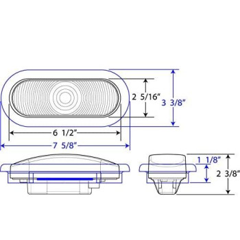 Optronics ST70RK 6" Oval Stop/Turn/Tail Light, Red