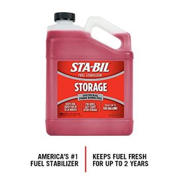 STA-BIL Storage Fuel Stabilizer - Guaranteed To Keep Fuel Fresh Fuel Up To Two Years - Effective In All Gasoline Including All Ethanol Blended Fuels - For Quick, Easy Starts, 128 fl. oz. (22213)