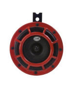 HELLA H31631021 Supertone 12V High Tone Horn with Red Protective Grill, Single Horn