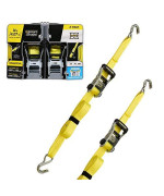 SmartStraps 14-Foot Ratchet Straps (2pk)-5,000 lbs Break Strength-1,667 lbs Safe Work Load Commercial Tie-Downs Designed for Heavy-Duty Cargo Transport-Safely Haul Your Equipment-Flatbed or Trailer