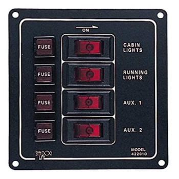 Sea Dog 422010-1 Aluminum Vertical 4-Switch Panel