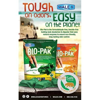 Walex Bio-Pak RV Black Holding Tank Deodorizer and Digester, Natural Enzyme Formula, Alpine Fresh 10-Pack