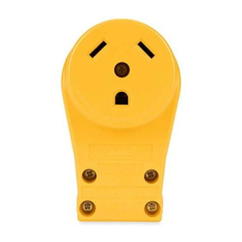 Camco 55343 30 AMP Female Replacement Receptacle , Yellow