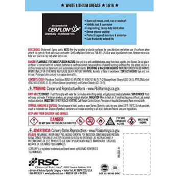 Liquid Wrench Stens 752-914 White Lithium Grease Compatible with/Replacement L616 One Each, 10.25 oz. Size