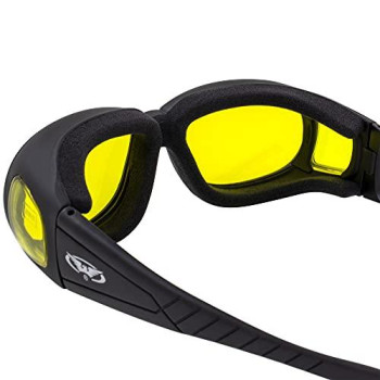 Global Vision Outfitter Padded Fit-Over Motorcycle Safety Sunglasses (Yellow Tint Lens)