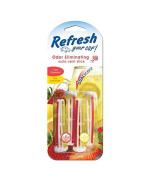 Refresh Your Car! E300889100 Dual Scent Vent Stick, Fresh Strawberry and Cool Lemonade, 4 Per Pack