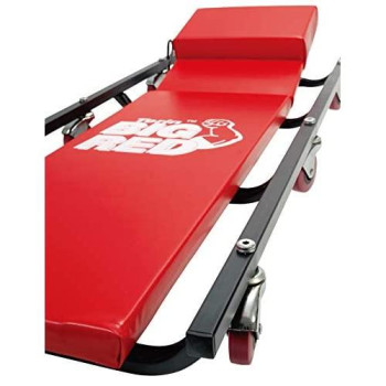 BIG RED TR6452 Torin Rolling Garage/Shop Creeper: 40" Padded Mechanic Cart with Adjustable Headrest and 6 Casters, Red