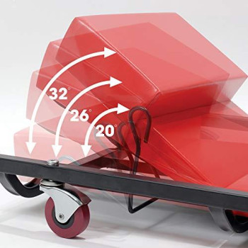 BIG RED TR6452 Torin Rolling Garage/Shop Creeper: 40" Padded Mechanic Cart with Adjustable Headrest and 6 Casters, Red