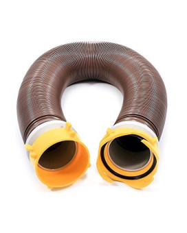 Camco 39623 Revolution 10 Sewer Hose Extension - Heavy Duty Design with Pre- Attached Swivel Lug and Bayonet Fittings, Easy to Use and Compresses for Simple Storage, Brown