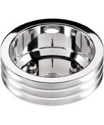 Billet Specialties 78230 Polished Long Water Pump 3 Groove Crankshaft Pulley for Small Block Chevy