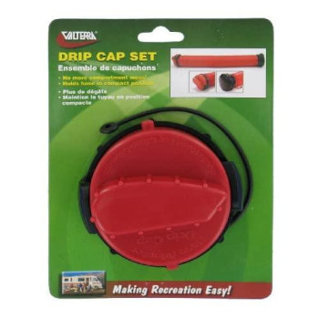 Valterra T1020-3VP Universal Drain Hose Bayonet Drip Cap Set - Red