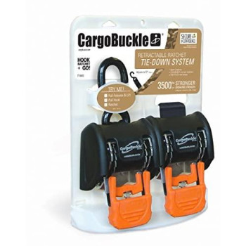 CargoBuckle F18800 G3 Retractable Ratchet Tie-Down System, 2-Pack